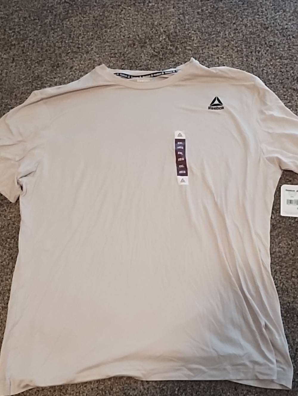 Reebok Men’s Light Beige Crew Neck Short Sleeve Tee